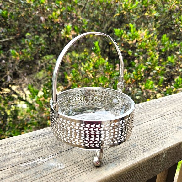 Vintage Arcoroc France Condiment Holder Glass And Metal - Picture 2 of 8